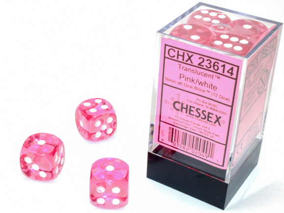 Chessex Translucent 16mm d6 Dice Block™ (12 dice)