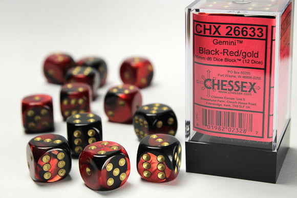 Chessex Gemini 16mm d6 Dice Block™ (12 dice)